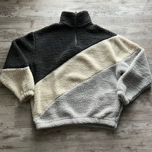 NEW! Asos warm 1/4 zip sherpa sweater. Oversize fit